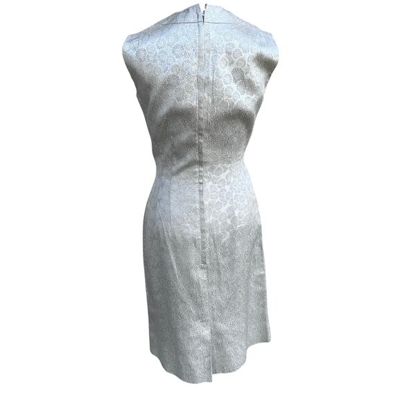 Vintage Silver Metallic starburst embossed back zip dress Monroe inspired - Picture 10 of 16